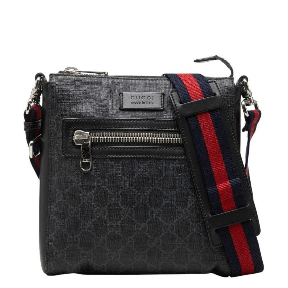 Gucci GG Supreme Sherry Line Shoulder Bag Black